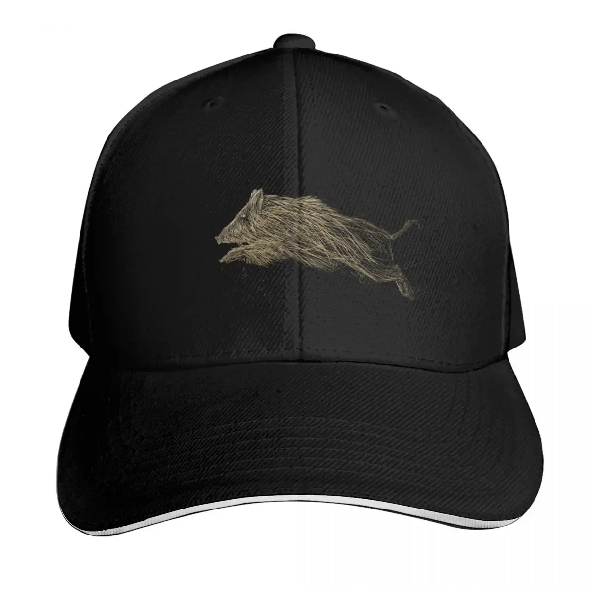 

Running boar in the woods Baseball Cap Custom Cap Big Size Hat Hat Man Luxury designer cap Golf Men Women's