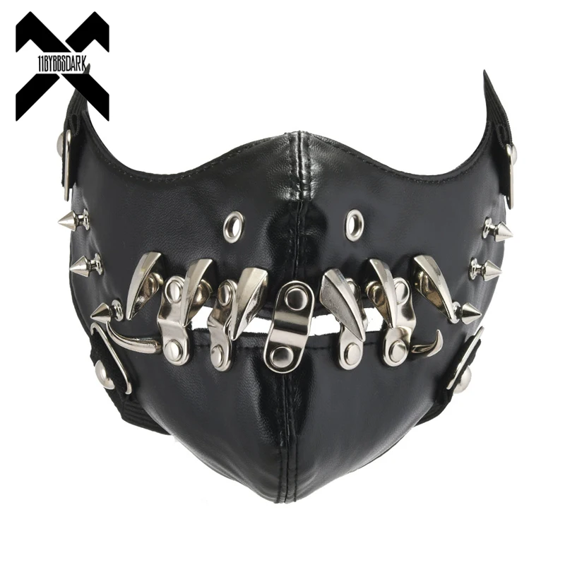party-leather-mask-punk-retro-face-guard-men's-gothic-cosplay-half-face-cover-streetwear-halloween-accessory-techwear