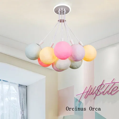 Cartoon creative color balloon chandelier Girl Bedroom children's room lamp lovely decoration candy color ball Chandelier