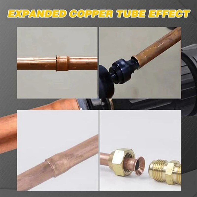 Air Conditioner Copper Pipe Expander Swaging Drill Bit Swage Tube Expander Soft Copper Tubing Tools HVAC Repair B 5Piece