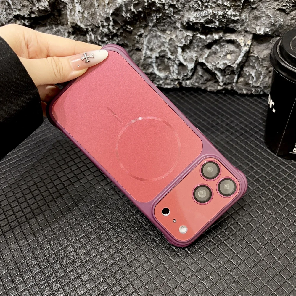 Luxuriöse Magnetische Matte Handyhülle für Magsafe für iPhone 18 17 16 Plus 15 14 13 Pro Max Stoßfeste Rückseite mit Objektivschutz