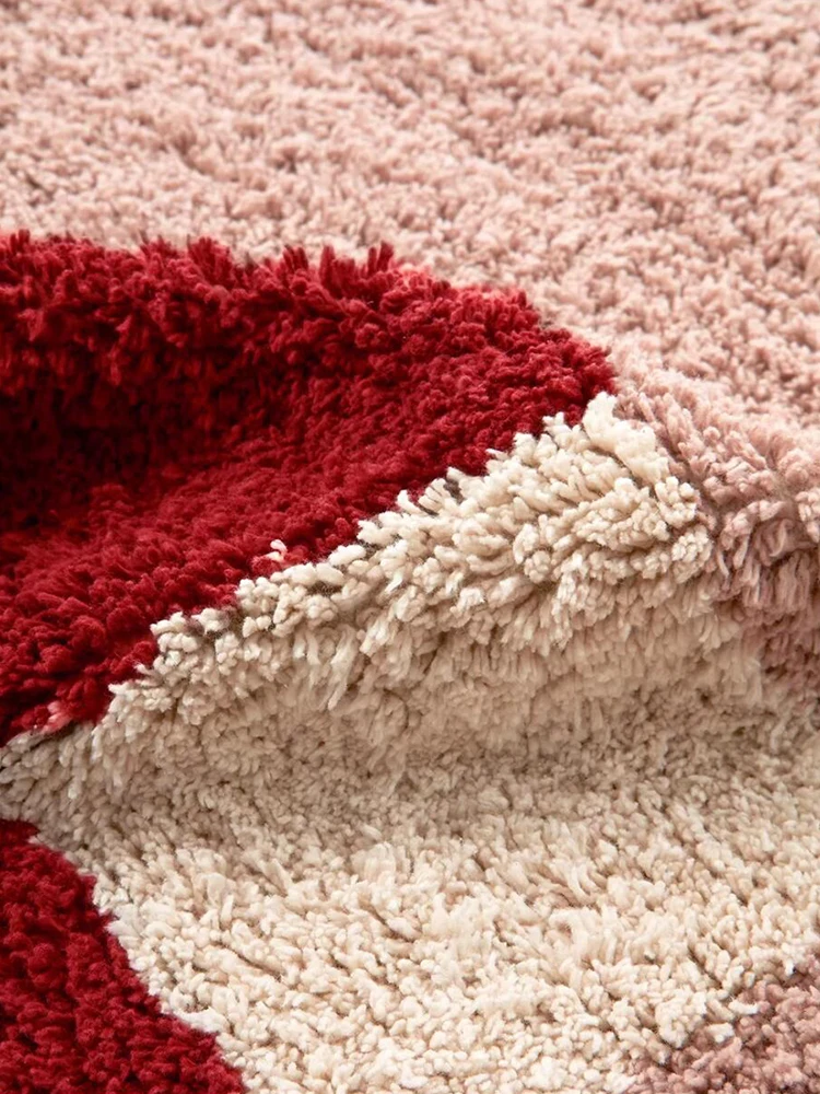 American Style Pink Fluffy Living Room Carpet Soft Thick Girl Room Decor Rug Cute Child Play Mat Plush Bedside Bedroom Rug