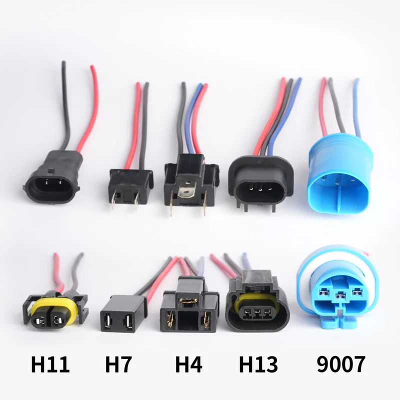 1pcs H7 LED Headlight Wiring Sockets H1 H4 H11 HB5 9007 Male Female Connector Adapters Wiring Harnes