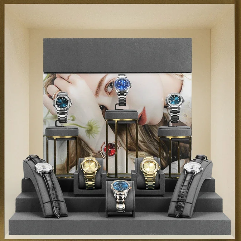 Horloge Display Rekwisieten Live Broadcast Watch Display Rack Creatief Licht Luxe Horloge Armband Display Rek Teller Horloge Stand