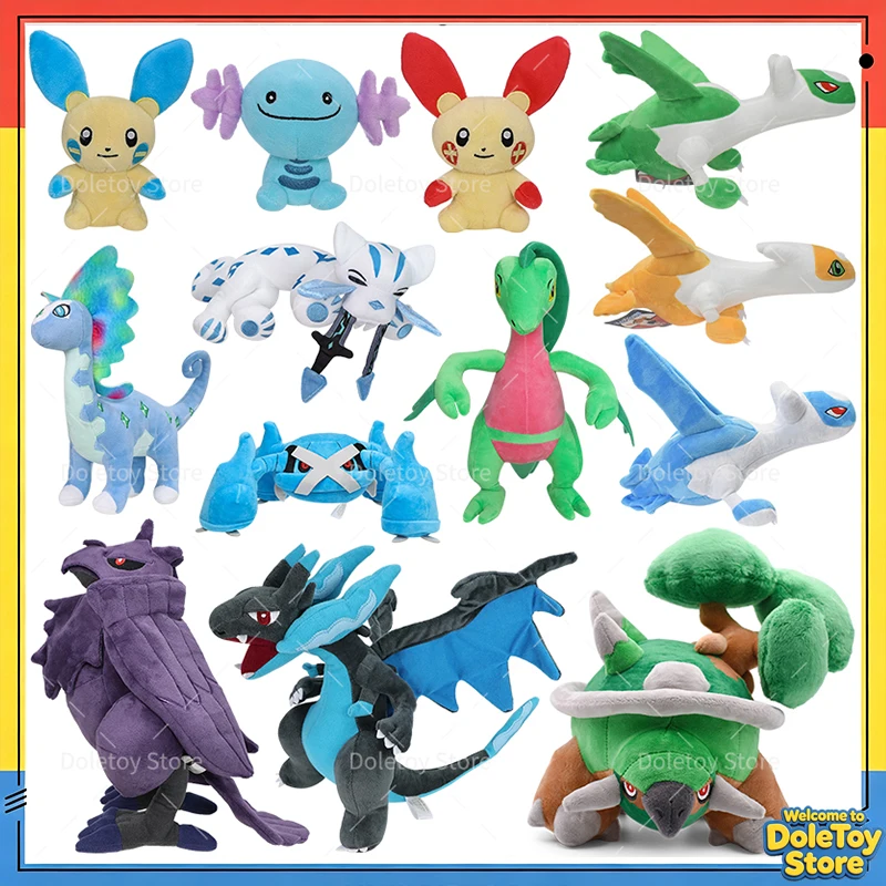 Hot Pokemon Plush Corviknight Dolls Anime Plushie Mew Riolu Steelix Latias Aurorus Seviper Torterra Stuffed Peluche Toys