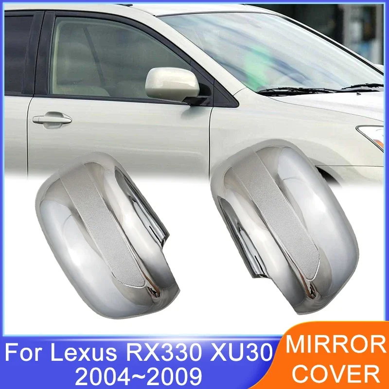 For Lexus RX330 XU30 Harrier 2004 2005 2006 2007 2008 2009 Rear View Mirrors Exterior Cover Rearview Side Chrome LED Accessories