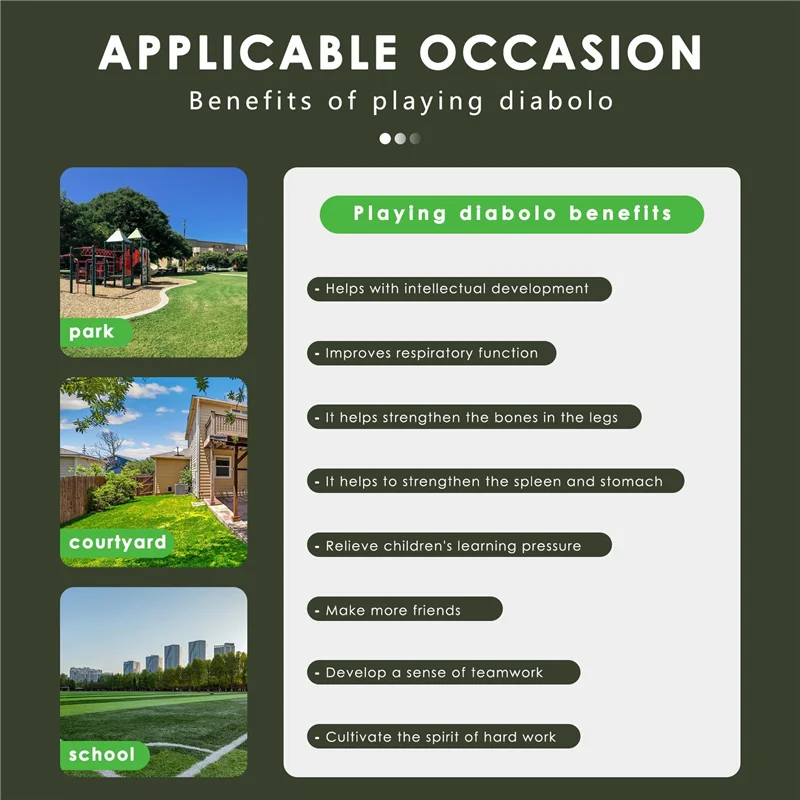 AS96-Cola de plástico diabolo malabarismo giratório chinês yo clássico com palitos de mão verde