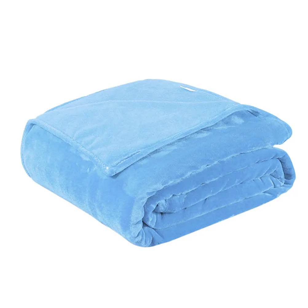 Thick Coral Fleece Blanket Lightweight Warm Bed Blanket Blue 100x140cm Perfect for Winter Camping Backpacking Home Use