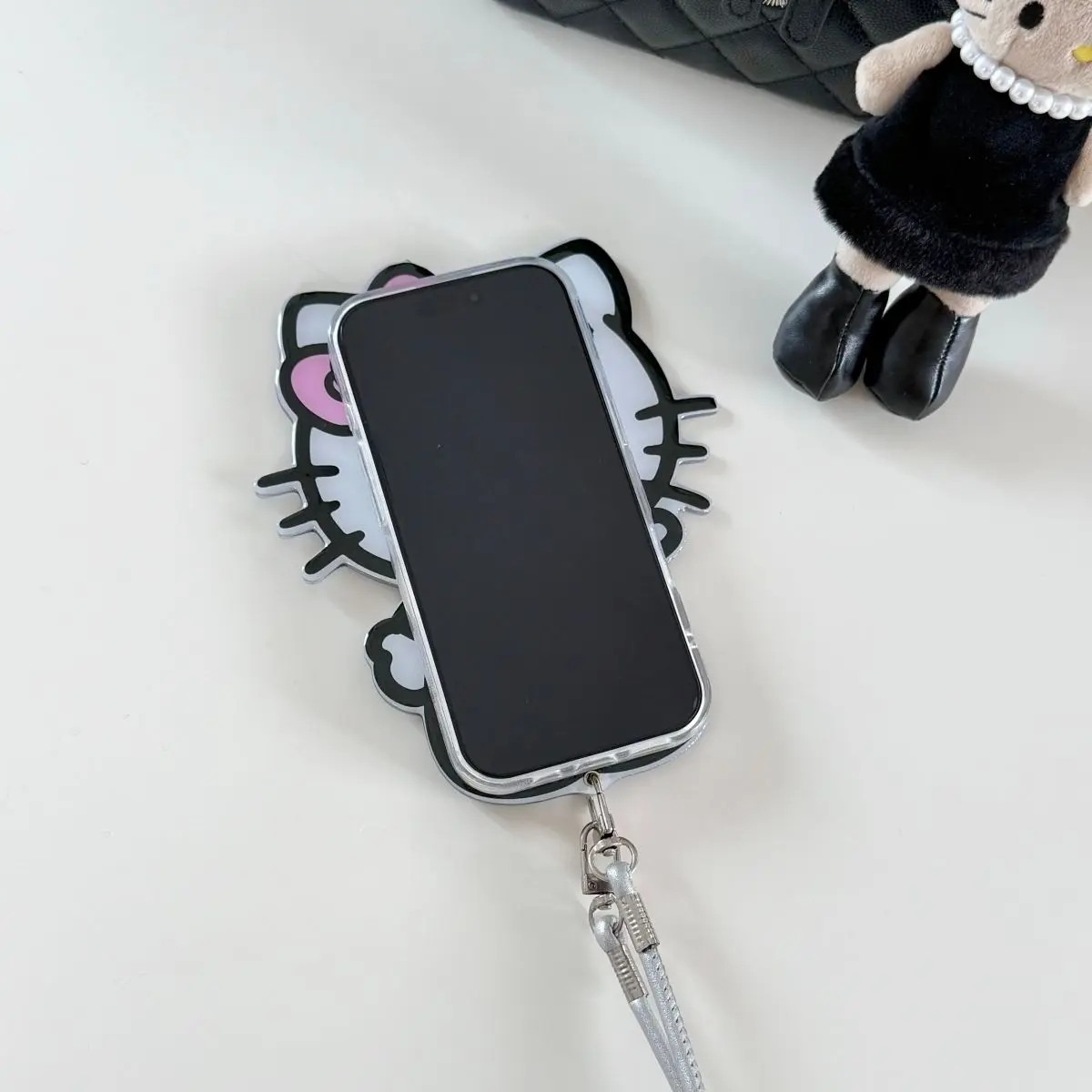 Kawaii Hello Cute Kittyt Crossbody Phone Case with Slide Out Makeup Mirror for IPhone 17 Pro Max 16 Pro New Model Birthday Gift view 3