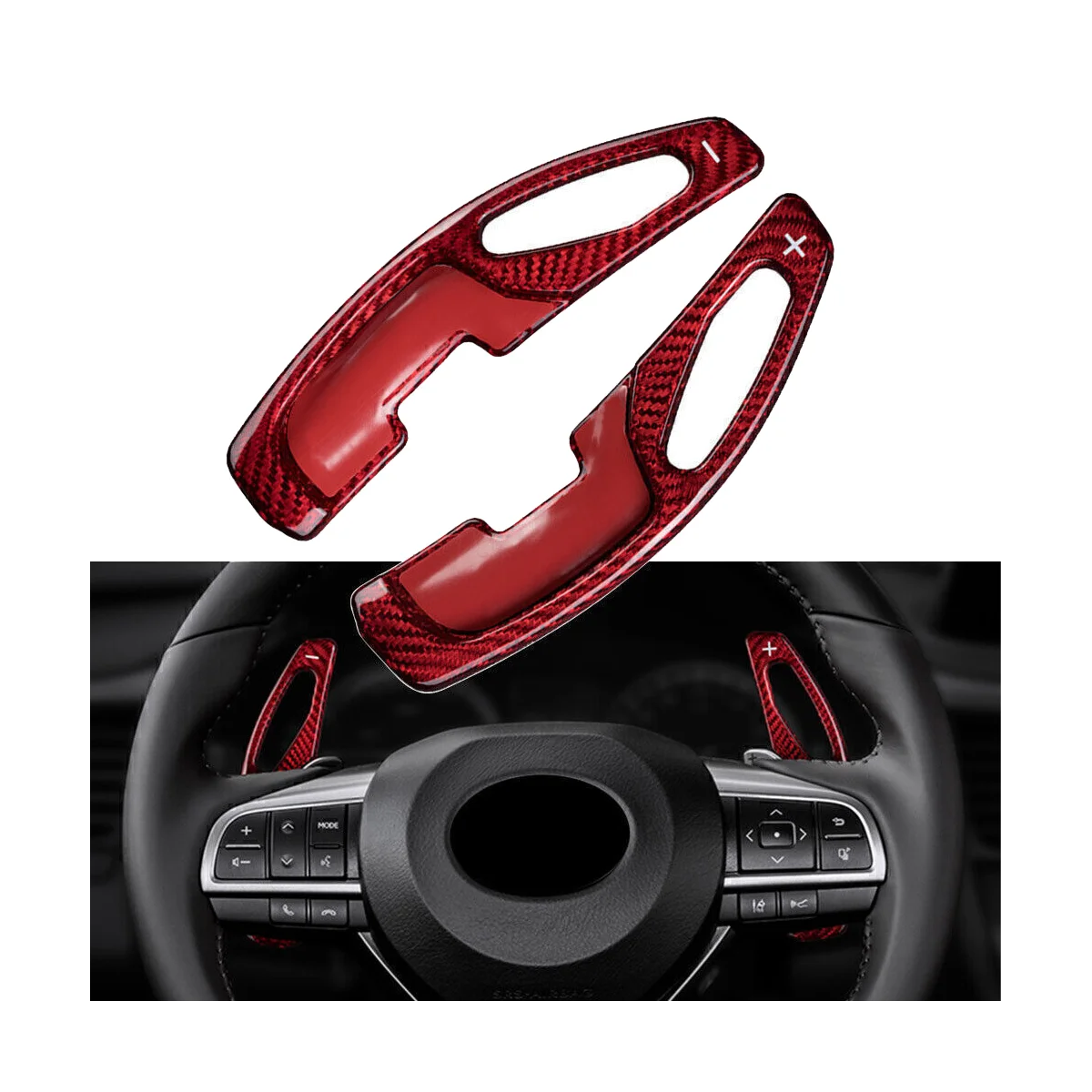 Shift Paddles Steering Wheel Shift Auto Accessories for Lexus GS250 ES250 RX Red