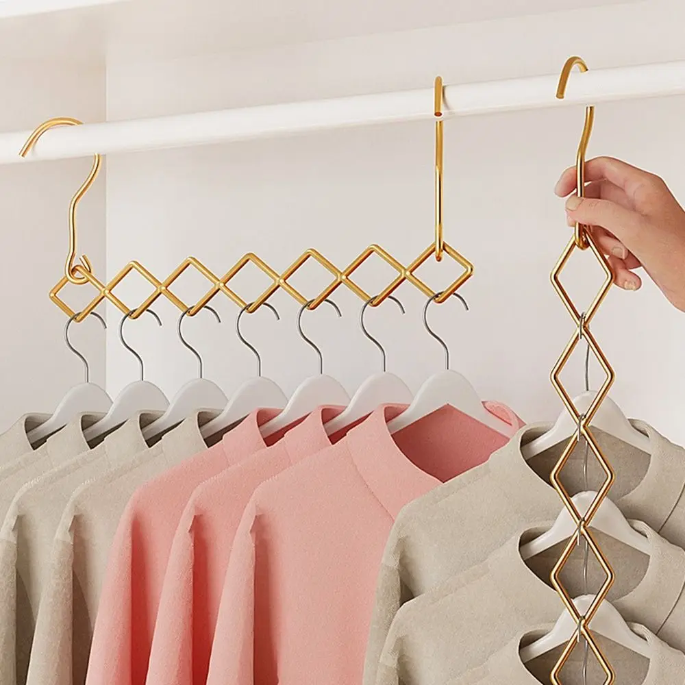 

Magic Space Saving Clothes Hangers,Foldable Closet Organizer,Wardrobe Clothing Cascading Rack 7 Slots for Pants Dresses Coats