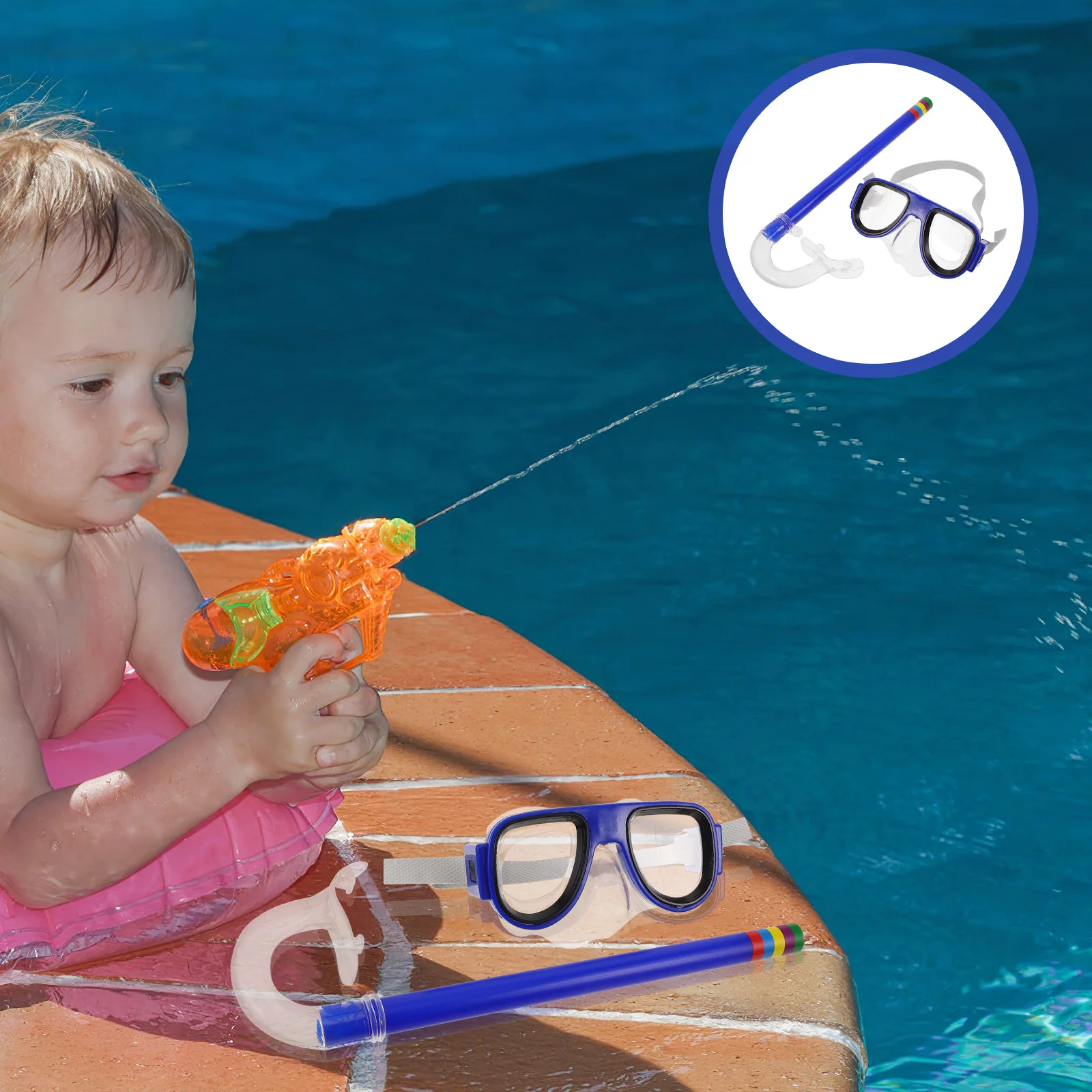 

1 Set Kids Anti-Fog Swimming Goggles Nose Cover Leak-Proof Wide Snorkeling Mask Diving Gear For Pool
