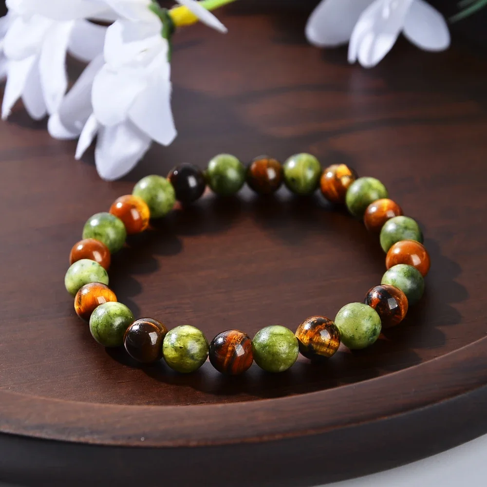 Natural Stone Symbolic Beaded Bracelet Women Men Anxiety Relief Protection Money Spiritual Inner Self-Love Jewelry image 3