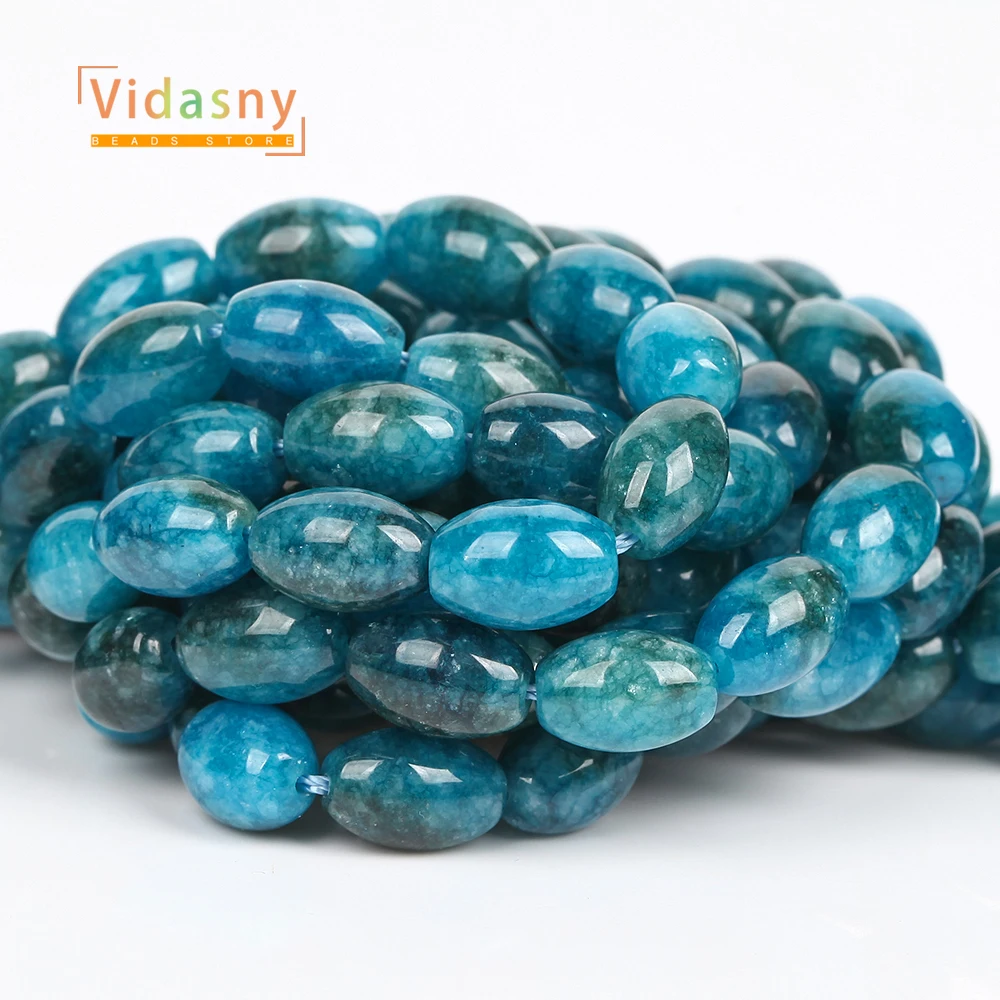 8x12mm Natursteine Apatit Chalcedon Reiskornform Lose Perlen für Schmuckherstellung Passend für DIY Armbänder Halsketten Zubehör – Detail 6