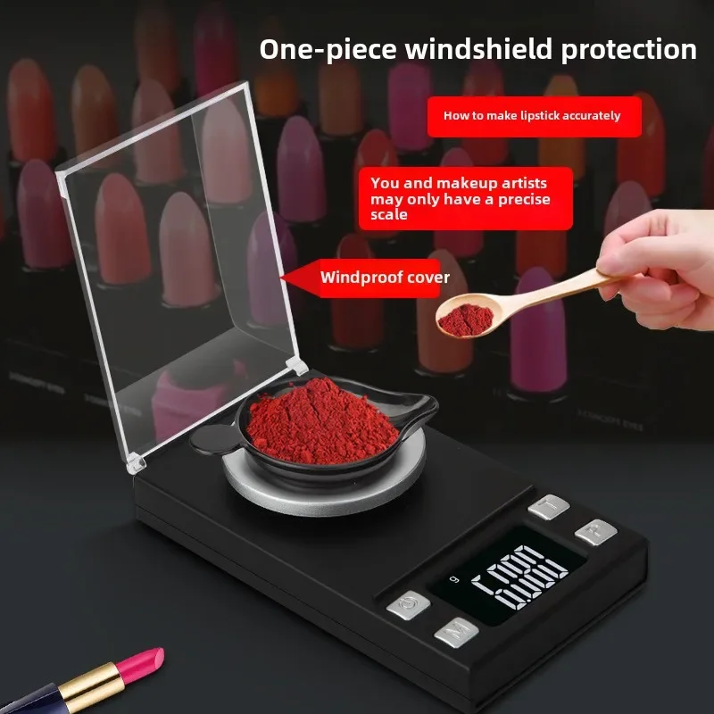 مقياس قيراط المجوهرات 0.001 جرام ميزان إلكتروني صغير مقعد مسحوق مقياس Mg