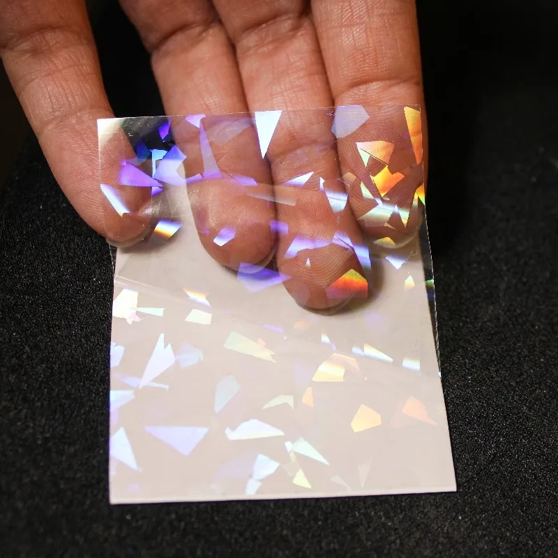 66x91mm Laser Hologram Card Sleeves Shatter Glass Pattern, Waterproof Clear Trading Card Protector for Collectible Gaming Cards view 4