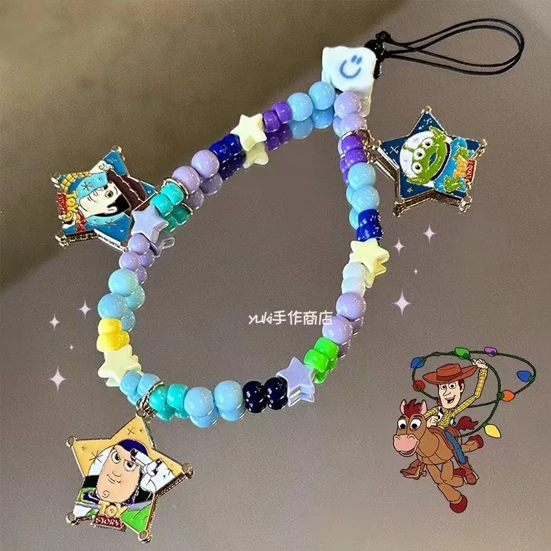 Toy Story Buzz Lightyear Mobile Phone Chain Hanging Rope Kawaii Cute Ins Handheld Camera Chain Decorate Birthday Gift for Girls