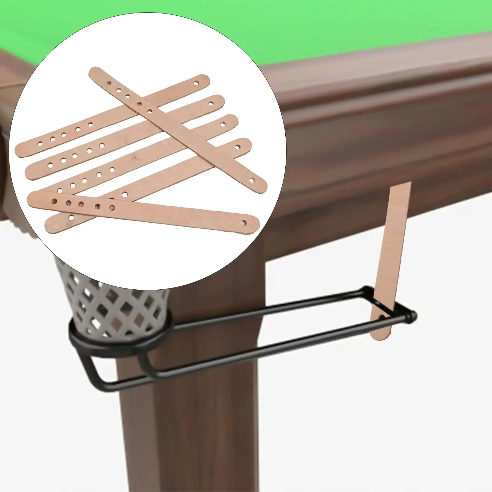 

Комплект из 6 желтых ремней для бильярдного стола, многодырочный дизайн, мягкая кожа