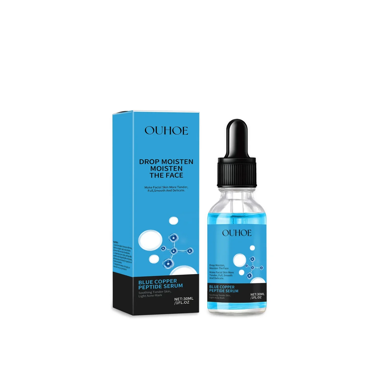 

Blue Copper Peptide Serum for Enhanced Skin Elasticity, Smoothing Moisturizing Reducing Fine Lines and Wrinkles Brightening Skin