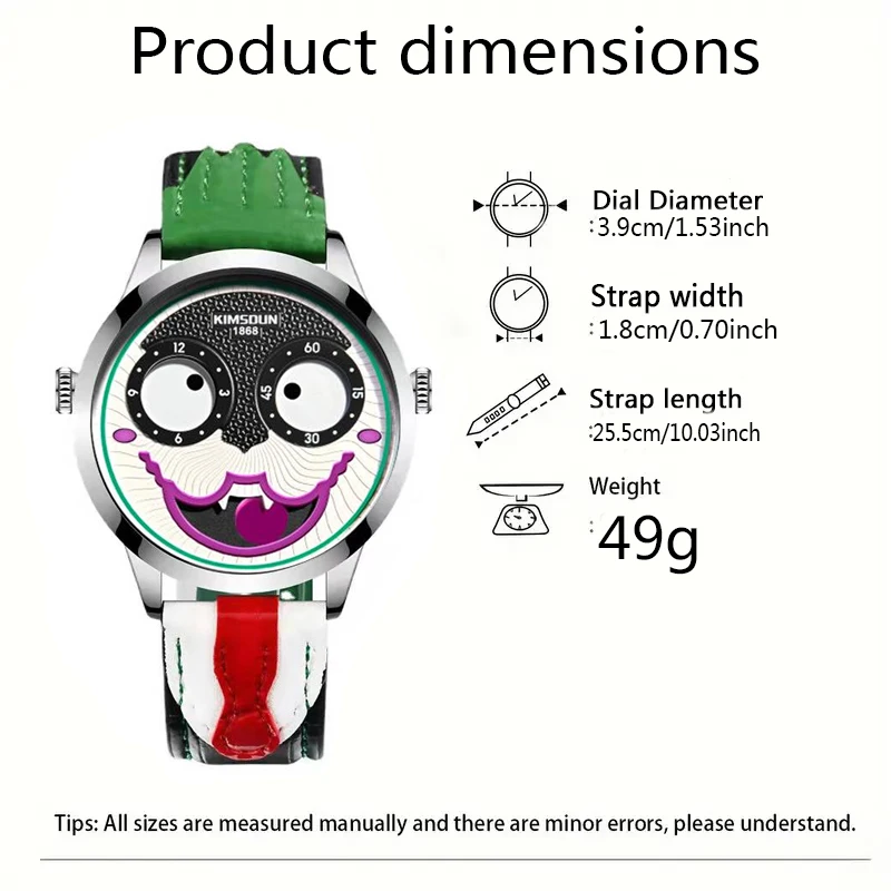 New Clown-Style Fashion Men's Watch, Trendy Quartz Watch Without Hands, Young Men's Quartz Watch, Graduation Gift, Birthday Gift, Stylish Sports Elegant Wristwatch