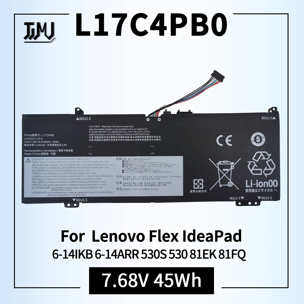 

L17C4PB0 Laptop Battery for Lenovo Flex 6-14IKB 14ARR IdeaPad 530S-14ARR 530S-14IKB Series L17C4PB2 L17M4PB0 5B10Q16066