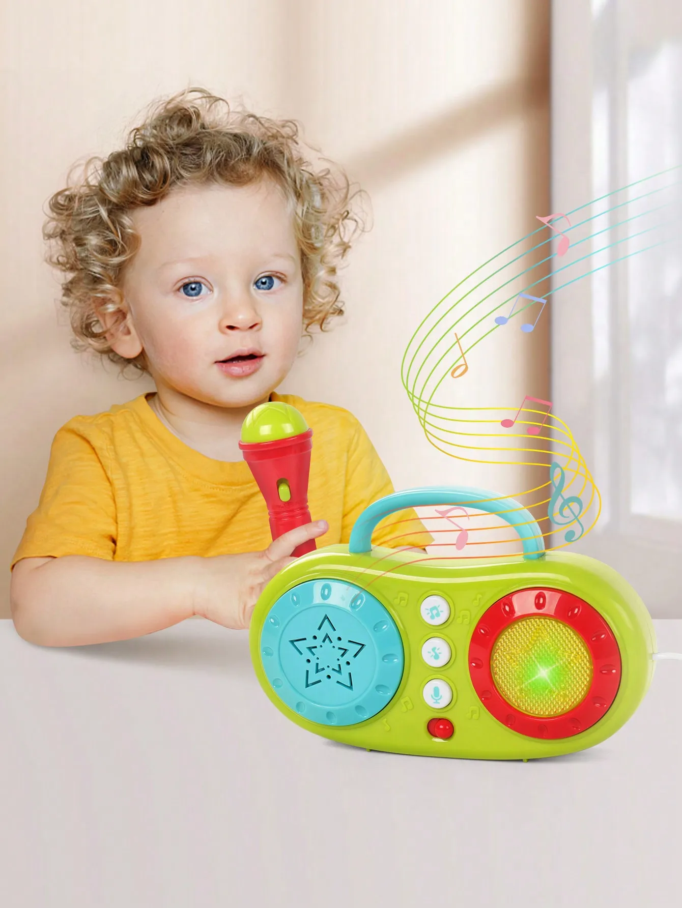 Máquina de Karaoke portátil para niños, altavoz con micrófono 2 en 1, juguete musical para educación temprana, regalo de cumpleaños para niños y niñas