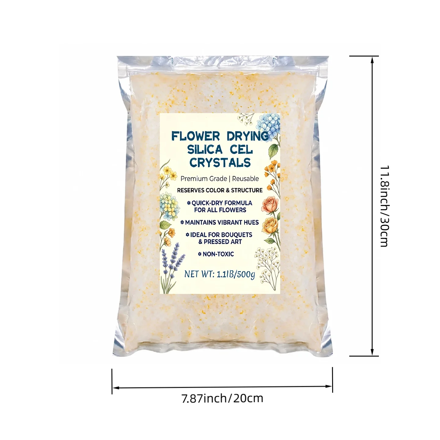 FLOWER DRYING SILICA GEL CRYSTALS, DIY Flower Preservation Kit, Wedding Bouquet Keepsake, For Resin Art And Floral Crafts