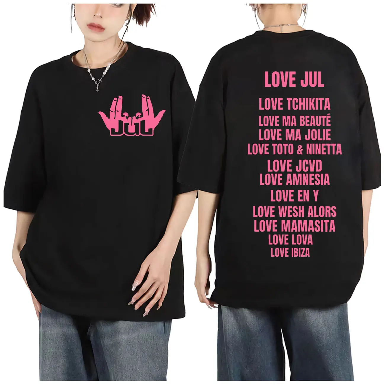 

France Rapper Jul Merch T-shirt Harajuku Hip Hop Pop Music Short Sleeve T-shirts Men's Women's Casual Fashion Oversized T Shirts