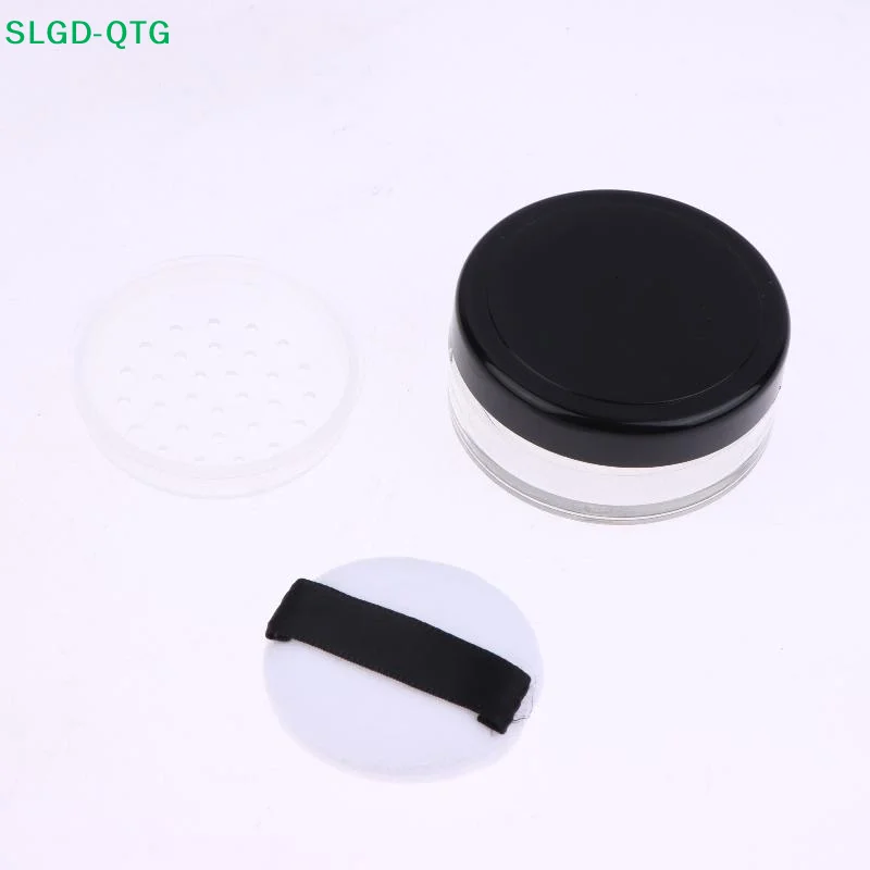 *5g Portable Plastic Powder Box Empty Loose Powder Pot With Sieve Powder Puff Cosmetic Sifter Loose Jar Travel Makeup Container