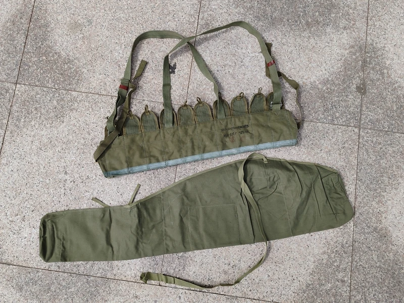 2 قطعة المقتنيات العسكرية الأصلية نوع الجيش الصيني 56 غطاء البندقية حزمة SKS الذخيرة الحقيبة الصدر تلاعب