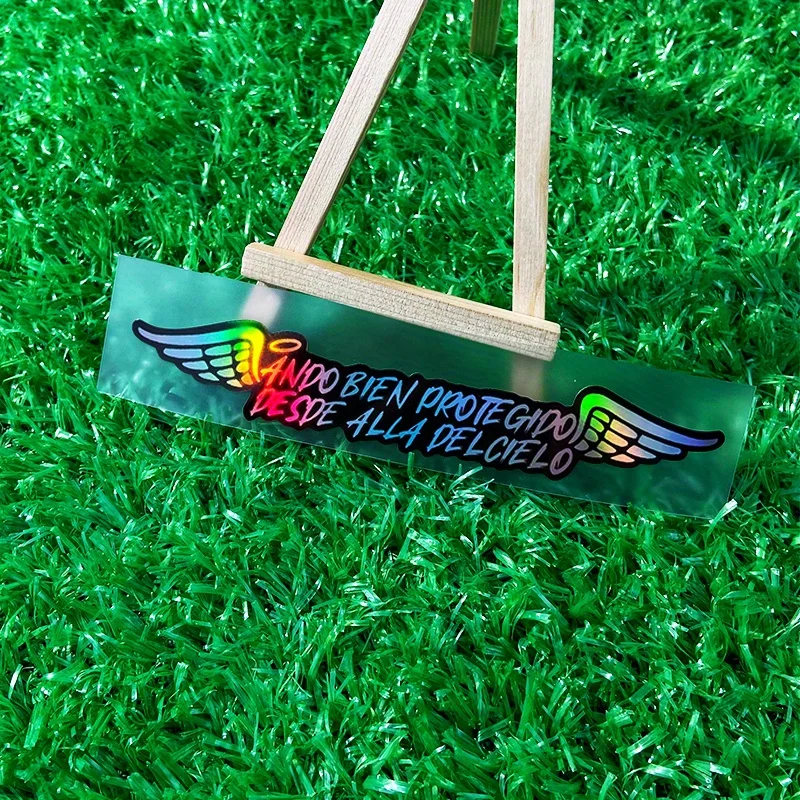 1PC/2PCS Jestem dobrze chroniony przed Up in Heaven Naklejki motocyklowe Wodoodporne na zbiornik paliwa motocykla Helemt Skuter Laser Decor — zdjęcie 6
