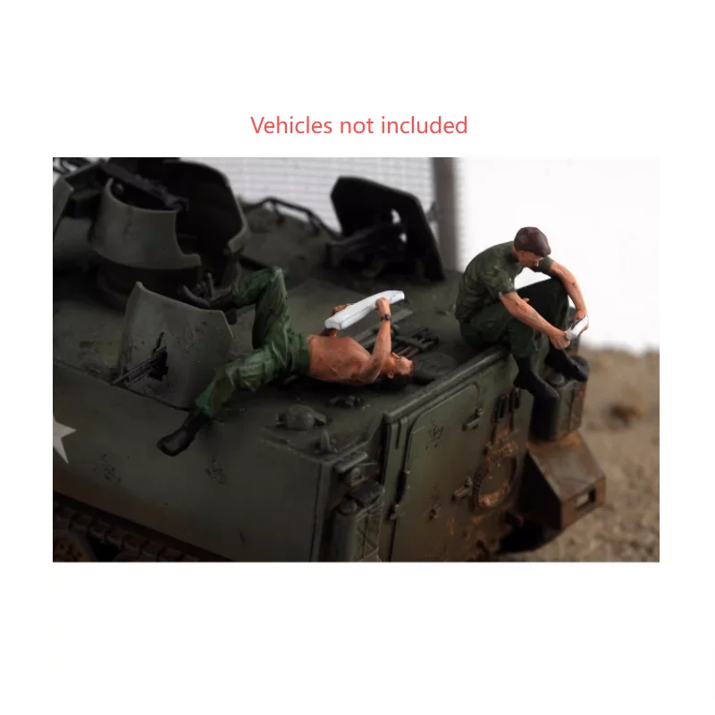 

Масштабная модель 1:72 из смолы: Американские солдаты во Вьетнаме в состоянии покоя - группа 2, подходит для сцен с танками, коллекционная, декоративная, для демонстрации.
