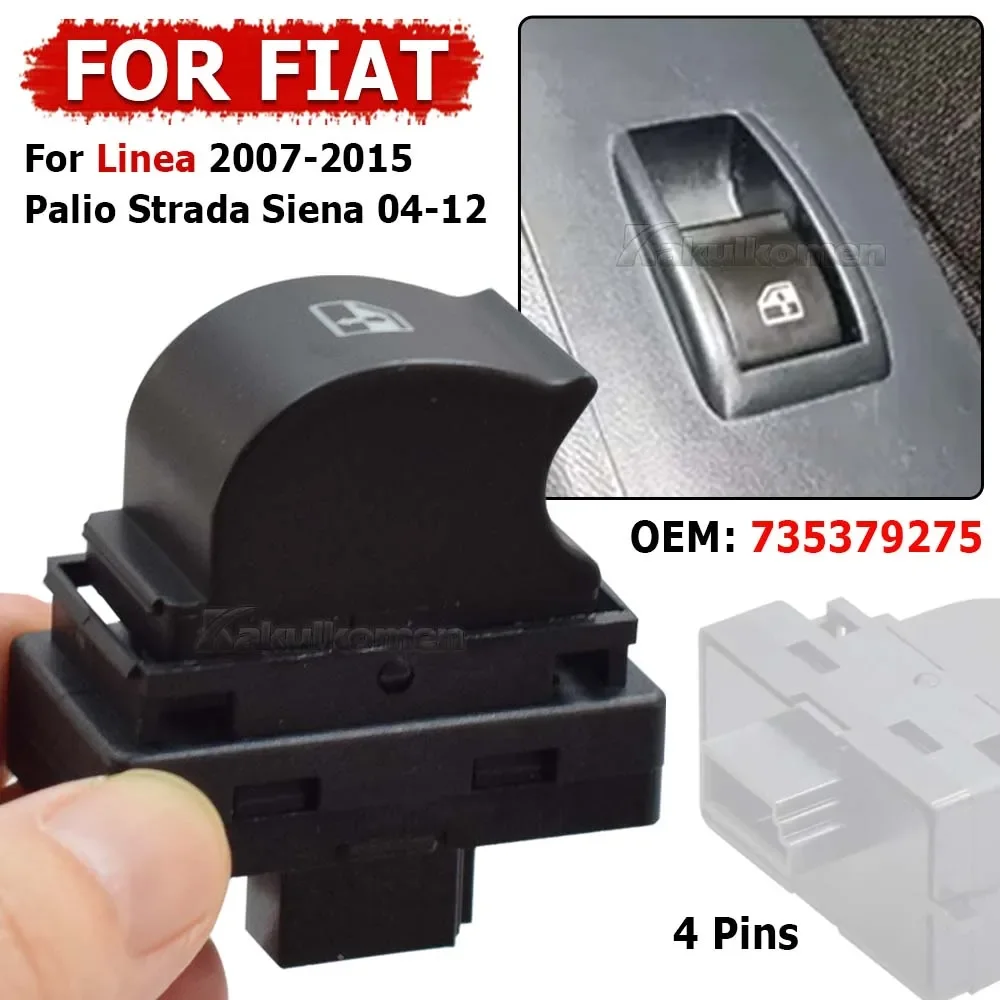735379275 سيارة واحدة رافع الطاقة الكهربائية نافذة التبديل زر واحد لشركة فيات لينيا 2007 2008 2009 2010 2011 2012 2013-2015