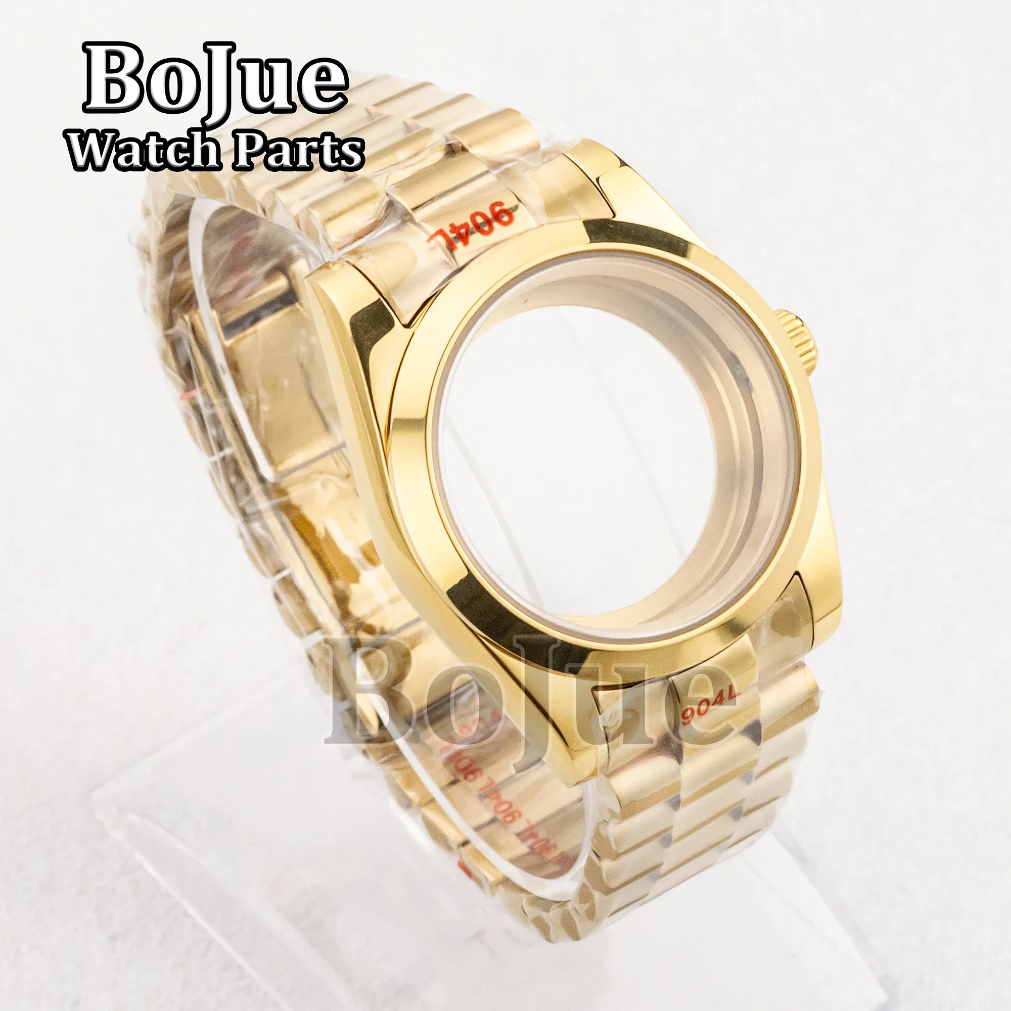 

NH35 Case Gold Stainless Steel Presidential Strap Bracelet Watch Accessories For NH35 NH36 NH34 Movement For Datejust 36mm/39mm