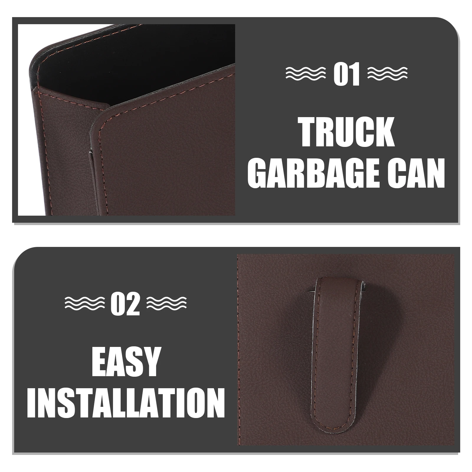 

Car Trash Can Seat Back Storage Box Collapsible Beige Bin For Car Interior Mini Garbage Can Hanging Organizer