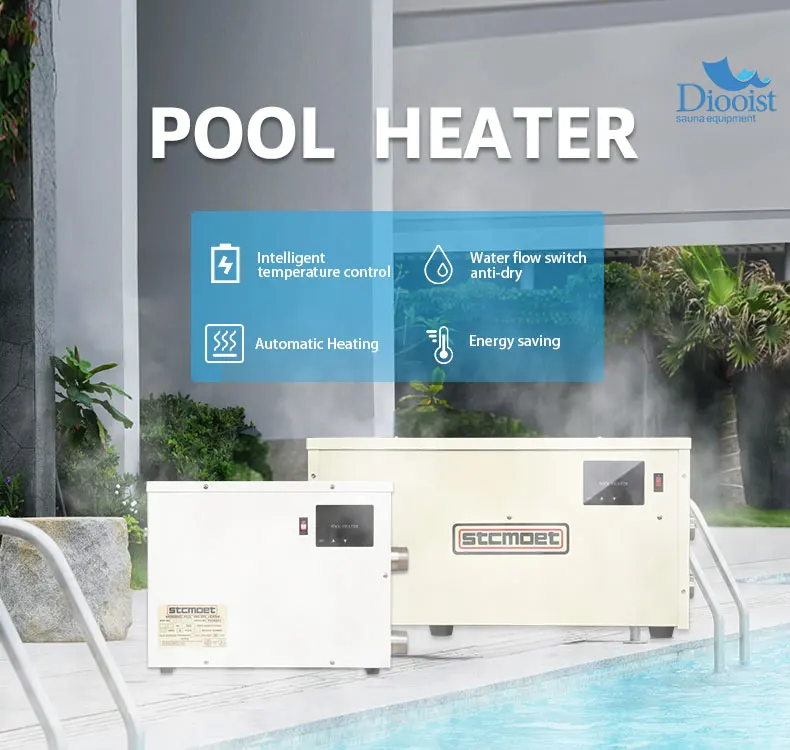 TLF工場製 60kW ポータブル業務用ステンレス製プールヒーター 電気プール温水器