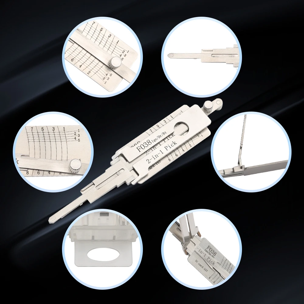 FO38 Li's 2-in-1 Lock Maintenance Tool-Multipurpose Kit for Door Lock Repair & Key Duplication, Professional Locksmith Supplies