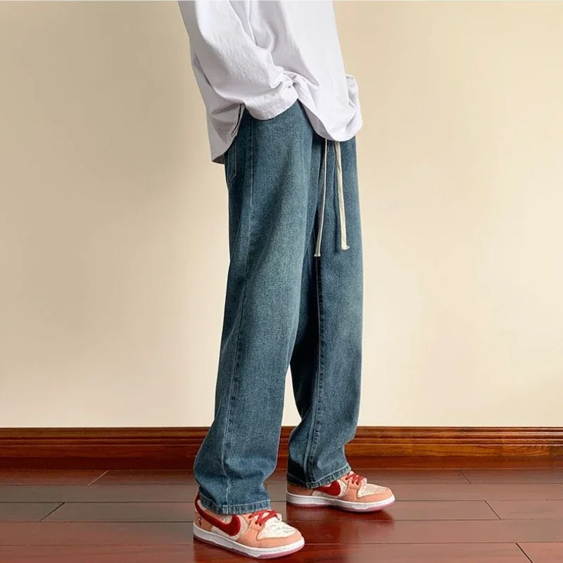 

With Pockets Man Cowboy Pants Y2k Vintage Retro Harajuku Washed Cotton Stacked Clothes 2000s Streetwear New in 90s Jeans for Men