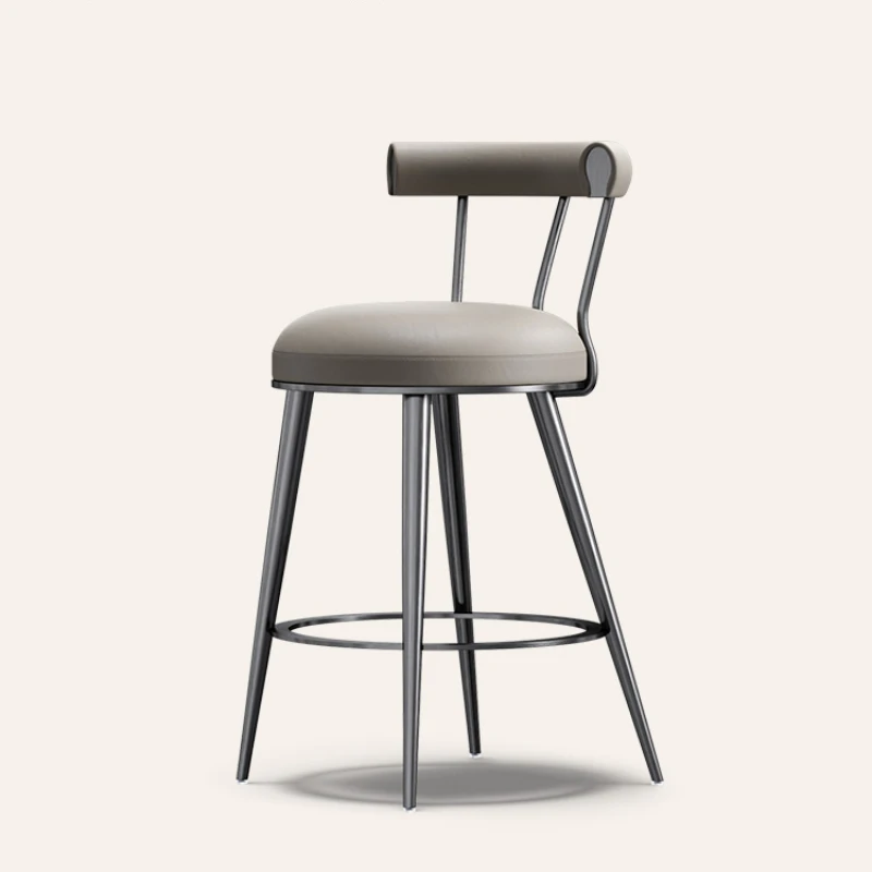 

Bar chair simple modern light luxury leather bar chair high-end new Italian designer high chair