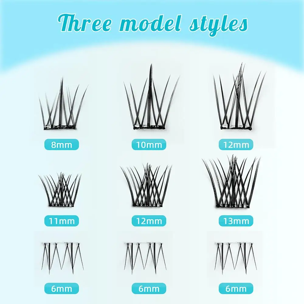 10 Rows Glue-Free Natural Long Thick Segmented Eyelash Extension Self Adhesive No-Removal Daily Use Grafting False Eyelashes