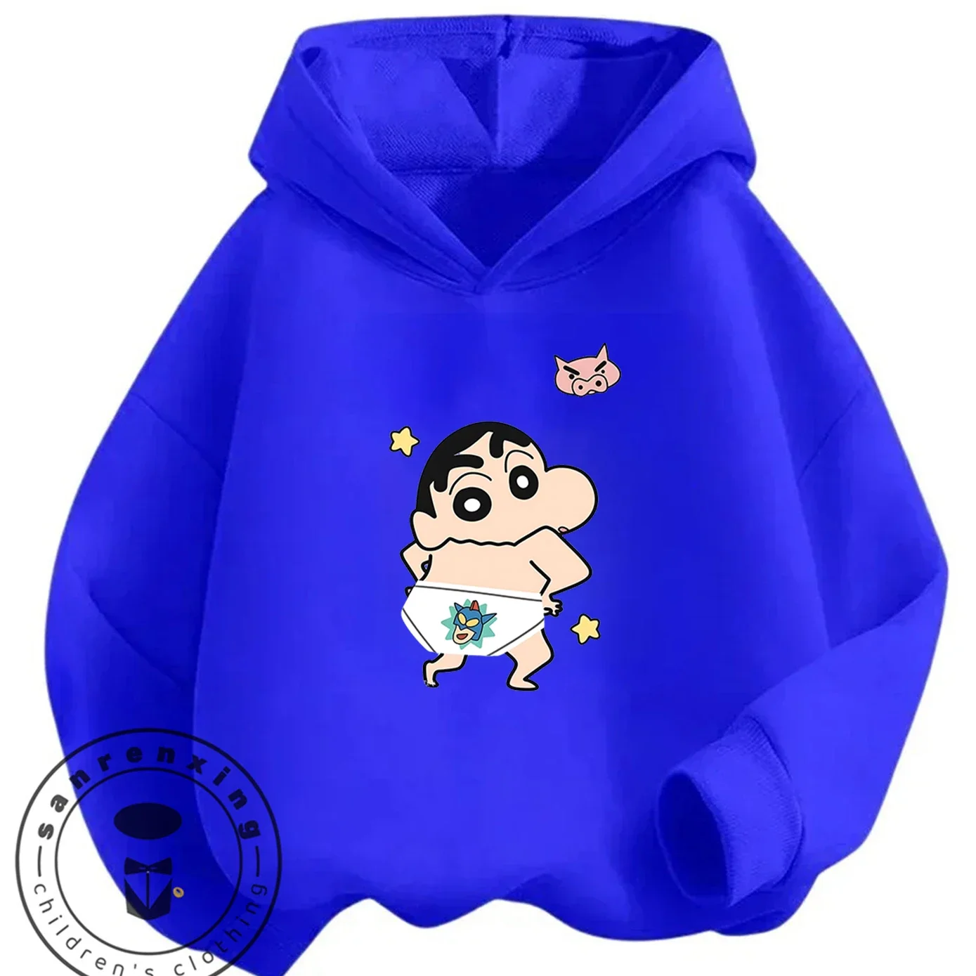 Soft Casual Hooded Sweatshirt Cute Cartoon Winter Trendy Kids Hoodie Crayon Shin Chan 3 14 Years