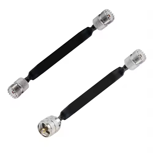 Window/Door Pass Through Flat RF Coaxial Cable SO239 UHF Female to UHF Female Male  PL259 50 Ohm RF Coax Pigtail Extension Cord - Image 2