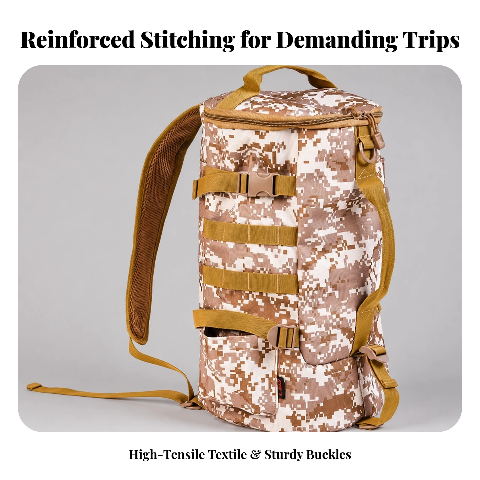 Fishing Gear Backpack Multi-Functional Fishing Backpack with Rod Holders Bag Adjustable Cylindrical for Fishermen