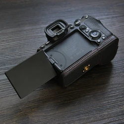 Genuine leather cowhide Bag Body BOX Case For Sony A1 A7S3 A7S III A7 Mark IV A7M4 A7R5 Camera Protective sleeve box base Grip