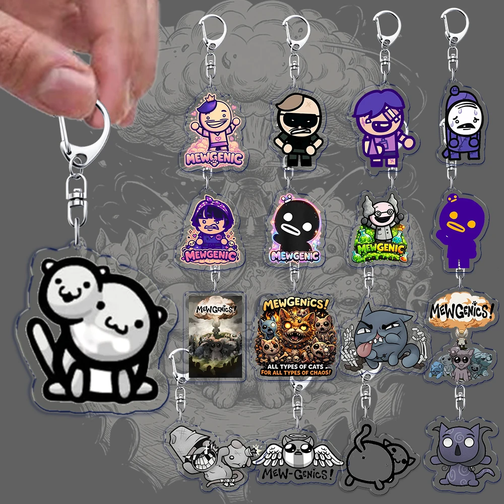 Popular Game Cute Cat Keychain Accessories Bag Charms Mewgenics Cartoon Animal Keyrings Jewelry Fans Freinds Gift