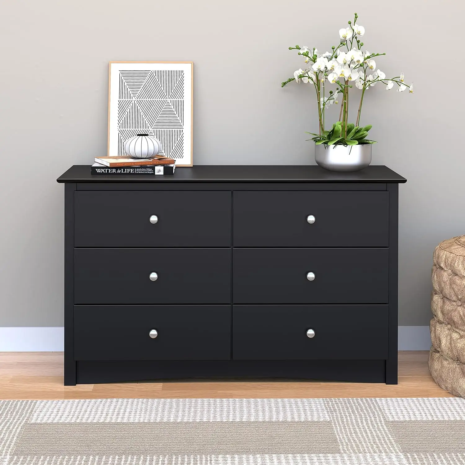 

Children's Traditional 6-Drawer Dresser for Bedroom, Functional Children's Dresser Chest of Drawers 16" D x 48" W x 29" H