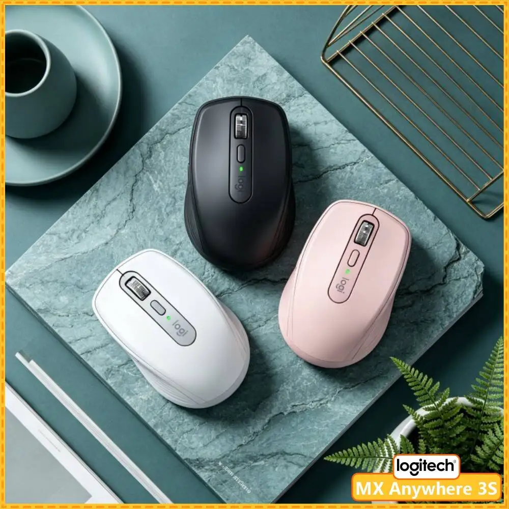 Ergonomic MX Anywhere 3S - 8K DPI, Hyper-Scroll, Anti-Slip, Ideal for Flower Arrangement Online Course & E-learning Desk Work