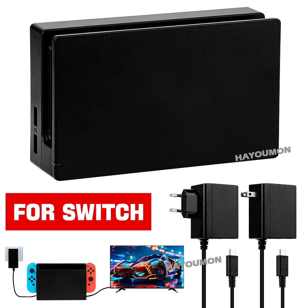 Nouveau Kit 2 en 1 pour station de chargement de commutateur NS, Station de chargement de station de télévision Compatible HDMI + pour adaptateur secteur de commutateur, alimentation