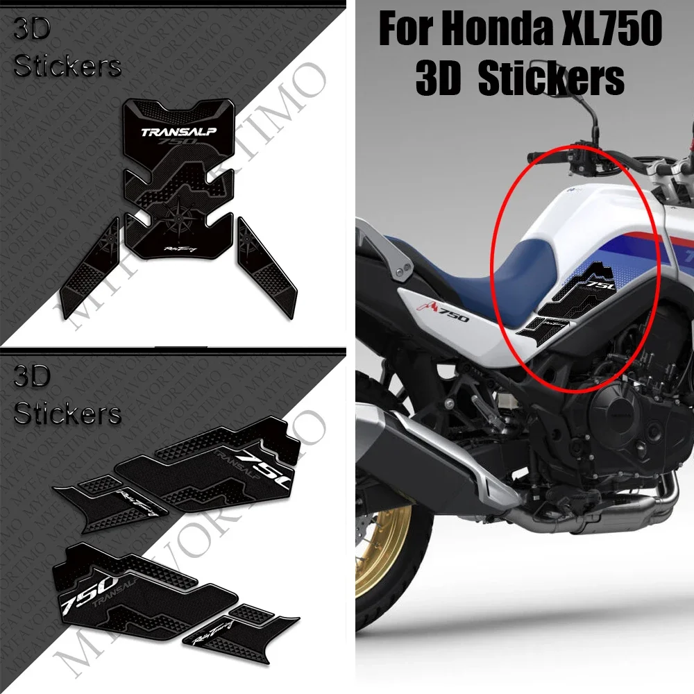 2023 Per Honda XL750 XL 750 Transalp Moto Serbatoio Ginocchiera Manopole Adesivi Decalcomanie Protezione Gas Olio Combustibile Kit