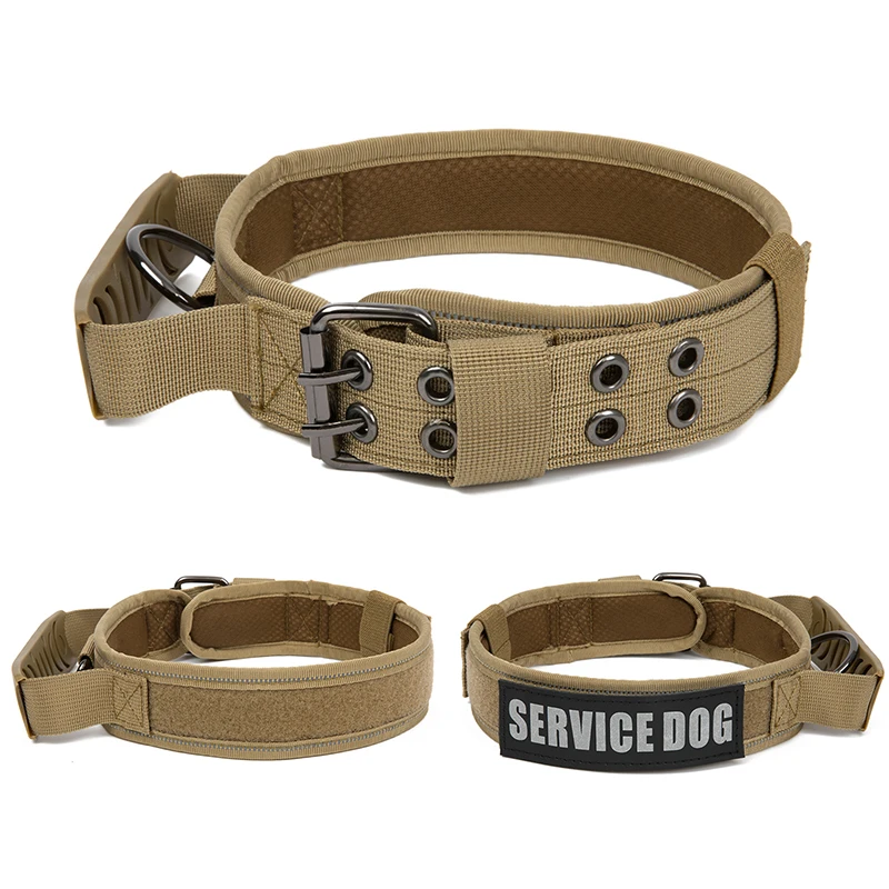 Tactical Dog Training Collar With Handle Reflective Collar Leash No Pull Lead Collars For Small Big Dogs Walking Pet Accessories